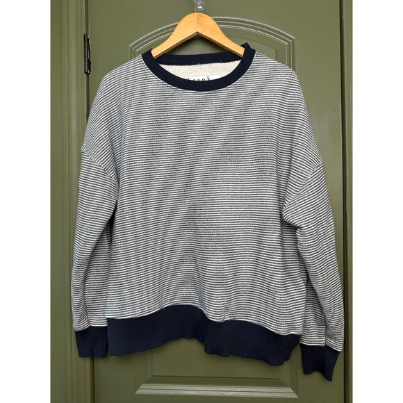 Frank & Eileen Sweaters - NWOT Frank & Eileen Ribbed Knit Cozy Pullover Sweatshirt Navy White Stripe Large